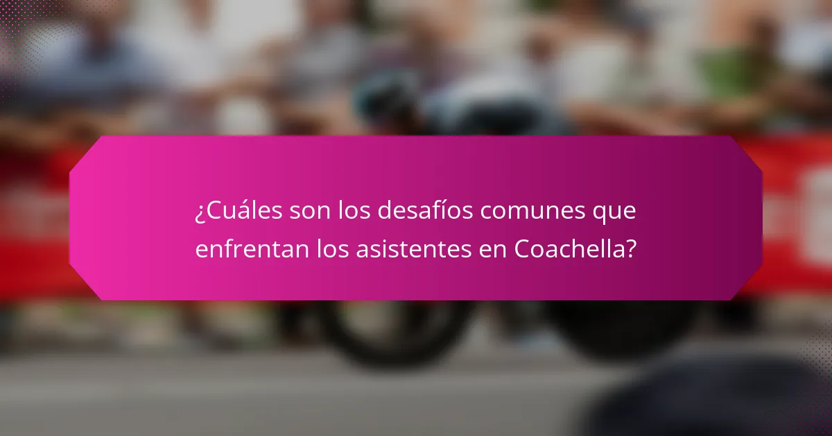 ¿Cuáles son los desafíos comunes que enfrentan los asistentes en Coachella?
